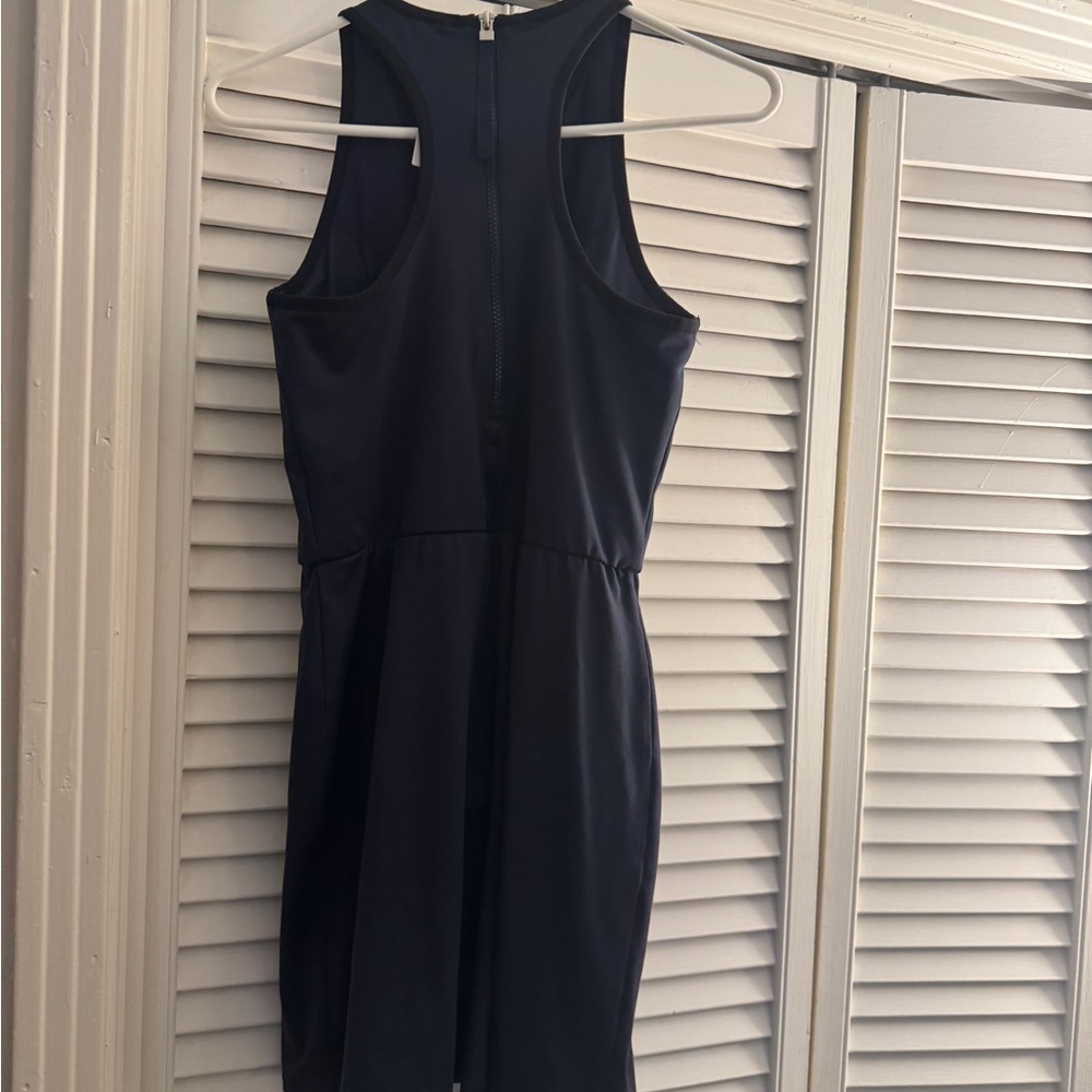 Blue Sleeveless athletic Halter Sheath Mini Dress - Picture 3 of 3